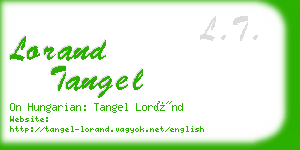 lorand tangel business card